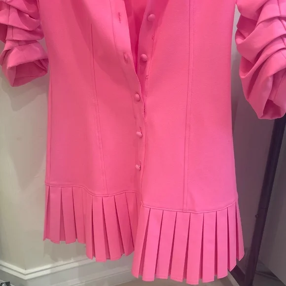 Cinq à Sept Vibrant Pink Button-Down Mini Dress - Picture 3 of 4